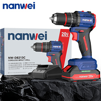 Perceuse sans fil multifonctionnelle Nanwei 21V 50N sans percussion, avec accessoires, OEM ODM