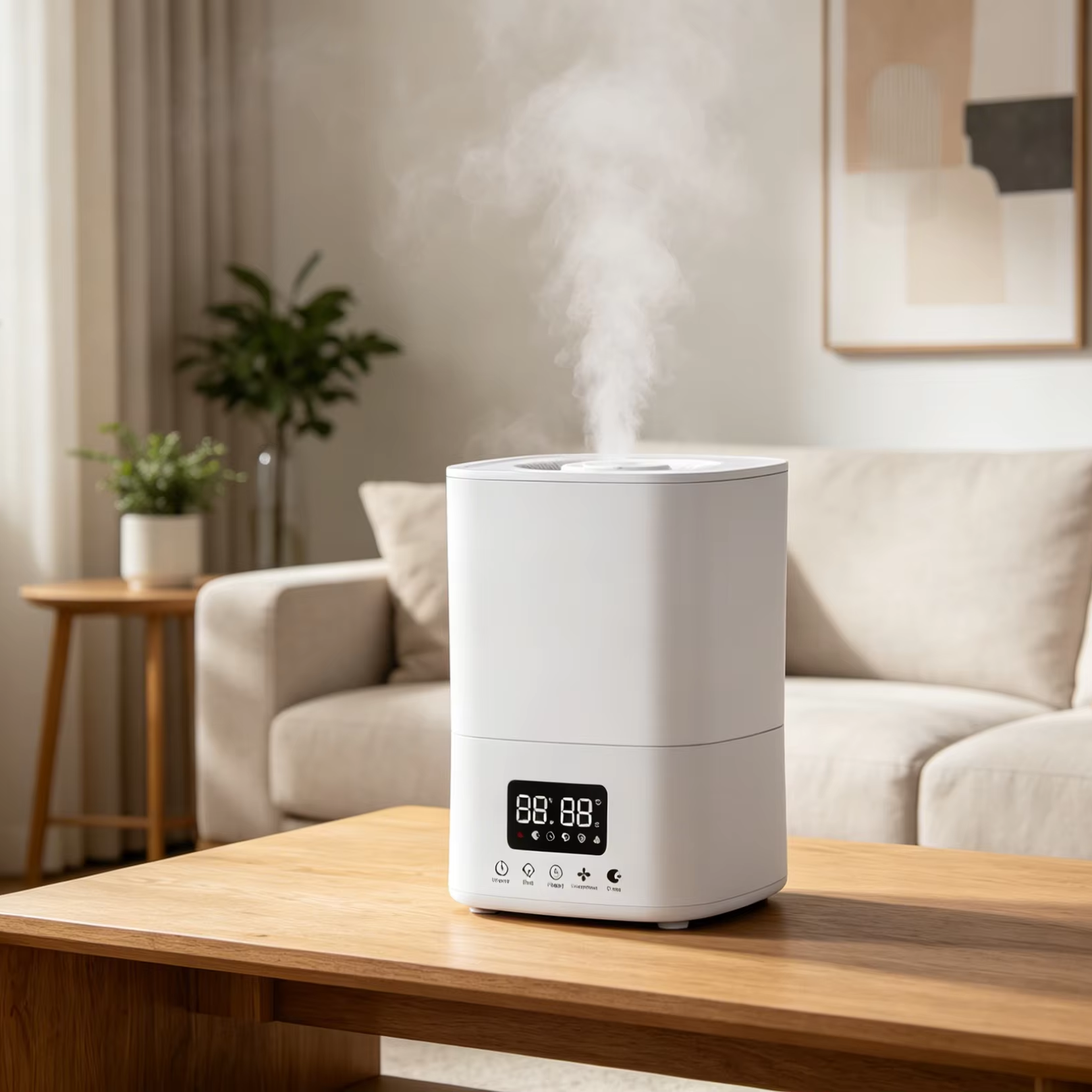Custom Bedroom Desktop Air Humidifier >4.5L Portable Low Noise Smart Mist with Humidistat for Bedroom Office and Hotel Use