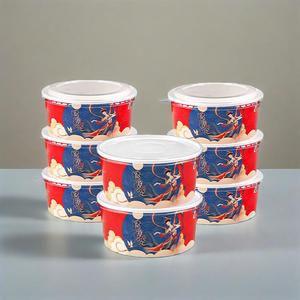 Bol à salade en papier kraft jetable biodégradable 500ml 750ml 1000ml 1500ml avec couvercle pour récipient en papier alimentaire - Product Image 6