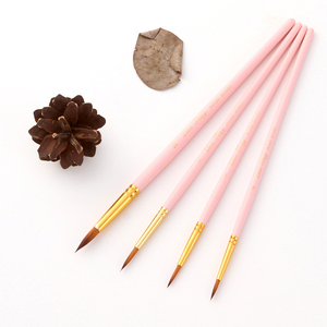 Lot de 4 pinceaux d'artiste personnalisables avec logo, manche en bois, poils en nylon pour aquarelle, acrylique et <span class=keywords><strong>peinture</strong></span> à l'huile - Product Image 3
