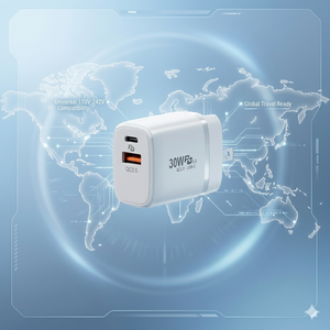 Chargeur USB C 30W double port, adaptateur mural pour ordinateur portable et tablette, PD 30W Type C QC3.0, bloc de charge rapide, prise US pour iPhone <span class=keywords><strong>Samsung</strong></span> iPad - Product Image 6