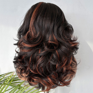 Nouvelle Arrivée Perruque Synthétique Ombrée Marron à Effet Superposé, Sans Colle, avec Bandeau Intégré, Prête à Porter - Product Image 4