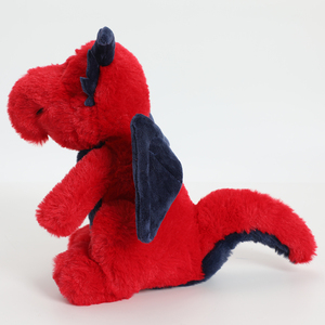 Red &amp; Navy Dragon Plush, Horned &amp; Winged Stuffed <strong>Monster</strong>, Customizable Plush Toy for All Ages - Product Image 4