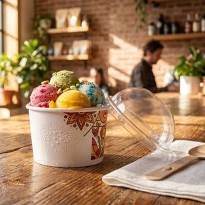 Ice Cream Cup With Lid Single PE Coated Dessert Packaging Food Contact Certified Full Color Printing Available - Product Image 6