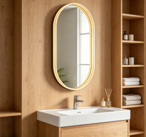 Modern LED Bathroom <b>Mirror</b> Oval Framed Illuminated <b>Vanity</b> <b>Mirror</b> Wall Mounted for Hotel Home - Product Image 5
