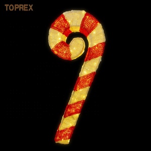 Toprex – baguettes de canne à sucre en acrylique rouge et blanc chaud, lumières led de noël pour les vacances en plein air - Product Image 3