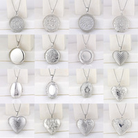 Collier pendentif cœur pêche sombre en acier inoxydable avec chaîne en bambou pour femme, style européen et américain, créatif, cadre photo DIY pour couple