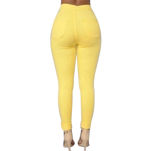 MANNI kadınlar streç yüksek bel Skinny Jeans Denim pantolon pantolon kadın kalem pantolon - Product Image 5