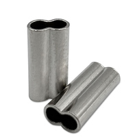 Anneau de sertissage en cuivre à double trou pour câble métallique, manchon de câble, tube en laiton pour la pêche