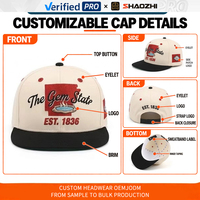 Casquette Snapback personnalisée à visière plate, logo brodé 3D, coton, réglable, vente en gros, OEM