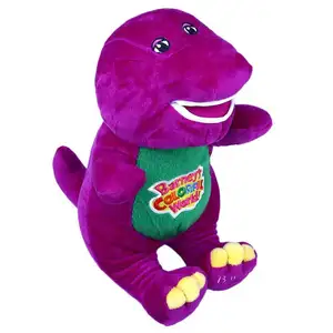 Boneka Amerika 30cm Barney bernyanyi dinosaurus ungu mainan mewah dinosaurus kecil ungu boneka multi-spesifikasi mainan mewah