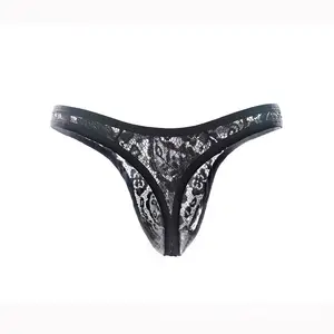 String en dentelle Transparent pour homme, sous-vêtements Sexy pour homme