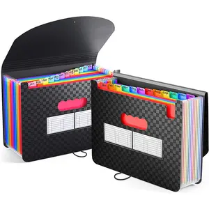 Wholesale a4 document holder stand-Office Supplies Multi-color 12 Pockets Accordion Expandable Cover Standing PP Expanding File folder
