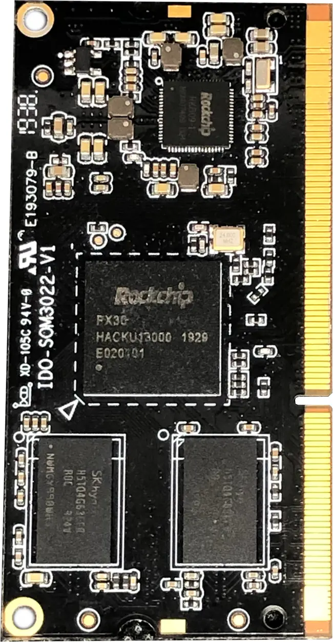 IDO-SOM3022-D1E8-C Rockchip PX30 ट्रैक्टर-कोर 64-बिट सुपर-मजबूत सीपीयू के साथ सुसज्जित एंड्रॉयड/लिनक्स प्रणाली