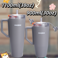 Botella de Agua de Acero Inoxidable con Diseño Patentado, Aislamiento al Vacío de Doble Pared, Libre de BPA, Tapa de un Clic, Pajita Oculta, a Prueba de Fugas