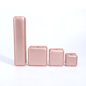 Luxury Fashion Pink PU <strong>Leather</strong> Jewelry Box Set Jewelry Gift Ring Necklace Box Packaging With Crown Button - Product Image 5