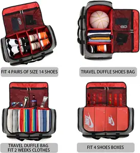 Custom Portable Design Duffle Gym Sports New Design Sneaker Bag Sports Sneaker Travel Bag With 3 Adjustable Luggage Strap