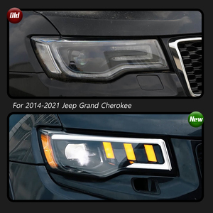 Conjuntos de faros delanteros TYPY para Jeep Grand Cherokee 2014-2021 con lentes LED, luces diurnas e intermitentes secuenciales - Product Image 2