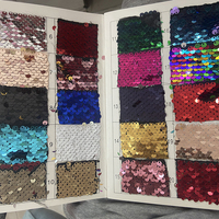 RTS Satin Base Reverse 5mm Réversible Sequin Tissu pour Décoration