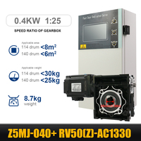 Moteur servo monophasé HLTNC 220V AC 0,4KW avec réducteur à vis sans fin à rapport de vitesse 1:25 pour portes de garage et d'entrepôt