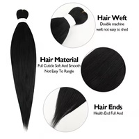 Échantillon Gratuit 225G 52 Pouces 3X Tresses EZ Cheveux Vente en Gros Coiffage à Chaud Synthétique Yaki Tresse Mèches Pré-Étirées pour Tresses Africaines