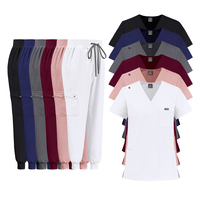 Ensembles d'uniformes médicaux unisexes blancs, comprenant un pantalon de jogging et un haut à 3 poches, pour infirmiers, fabricant en gros