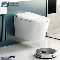 Nouvelle toilette intelligente murale en céramique, cuvette allongée, évacuation en P, design moderne, avec télécommande