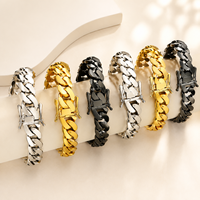 Chaîne et bracelet cubains lisses pour hommes style Hip Hop, en laiton massif, bijoux personnalisables et polis, accessoires de mode.