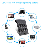 Dropshipping Mini Keypad Numerik Nirkabel 2.4GHz Numpad 18 Tombol Keyboard Digital untuk Akuntansi, Kasir, Laptop, Notebook, Tablet