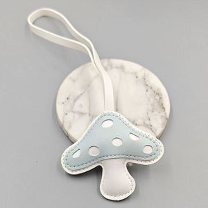 Wholesale Fashion Mushroom <b>Keychain</b> Cute <b>Leather</b> Bag Pendant Car Accessory Customizable Charm Hot Selling - Product Image 2