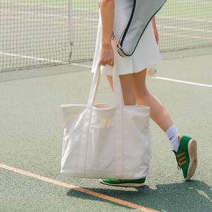 Large Capacity Canvas Tote Bag <b>Custom</b> Embroidery Logo Heavy Duty Canvas Shopping Beach Travel Shoulder Handbag - Product Image 4