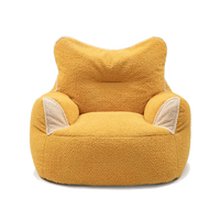 Nouvel Arrivage Pouf Enfant Coloré Portable en Forme d'Ours, Petit Canapé-Lit, Housse en Fausse Fourrure, Fauteuil de Lecture