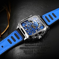 FORSINING FSG8286M3 Nouvelle Montre Squelette Automatique Mécanique pour Homme, Sportive et Élégante, avec Bracelet en Silicone pour l'Escalade