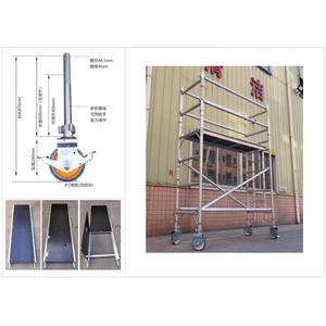Échafaudage Échelle d'échafaudage mobile en aluminium Cadre en H <span class=keywords><strong>avec</strong></span> roues Tour d'échafaudage en aluminium à hauteur personnalisée polyvalente - Product Image 5