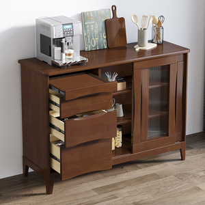 Nordic Solid Wood <b>Sideboard</b> 80Cm <b>Storage</b> Cabinet Kitchen Living Room Oak Tea Cabinet - Product Image 2