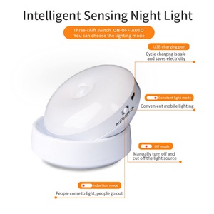LED Creative Induction <b>Motion</b> <b>Sensor</b> <b>Light</b> 360 Rotation Rechargeable Wall Lamp <b>Light</b> for Bedside Staircase - Product Image 5