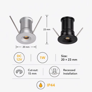 DC12V 1W Encastré <span class=keywords><strong>LED</strong></span> <span class=keywords><strong>Mini</strong></span> <span class=keywords><strong>Spot</strong></span> Light Mur <span class=keywords><strong>Escalier</strong></span> Étape Pont Lumière - Product Image 5