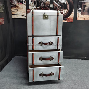 Luxury Wine Display Sideboard showcase Bedside Aluminum Kitchen Leather <strong>Rustic</strong> Trunk Side Table Corner <strong>Cabinet</strong> - Product Image 3