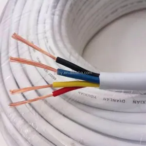 Câble d'alimentation électrique souple flexible RVV cuivre 12 noyaux 0.5mm 0.75mm 1mm 1.5mm 2mm 2.5mm 4mm 6mm noir PE faiblement isolé toronné