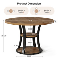 Table de conférence en bois de 99 cm pour 4 personnes avec étagère de rangement à 2 niveaux, gestion des câbles et design écologique pour petits espaces