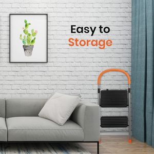 บันไดเหล็ก4ขั้นตอนออกแบบทันสมัยพร้อมบันไดขยายโครงสร้างบันไดเพื่อความปลอดภัยกว้าง - Product Image 2