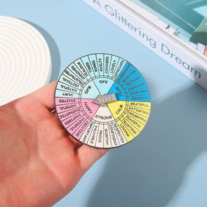 Pin de solapa giratorio grande, fabricante personalizado, I Feel Happy Sad, Mad, divertido, esmalte duro, disponible - Product Image 5