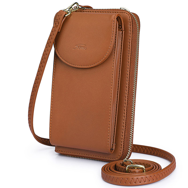 New Style Multifunctional PU Cell Phone Bags Women Crossbody Handbag Mini Cell Phone Purse Wallet Chains RFID Blocking