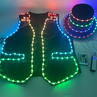 Costume Robot LED Futuristico con Gilet LED a Colori Completi per Uomo, Abbigliamento Luminoso per Bar, Discoteca, Spettacoli Musicali e Feste