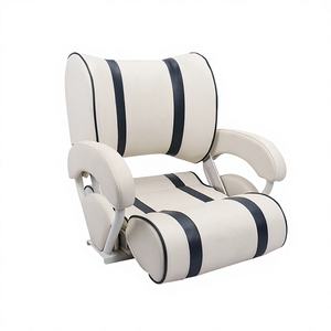 Asientos de Conductor de Lancha Rápida de Dos Tonos con Diseño Personalizado, Respaldos Ajustables, Conversión de Avance/Retroceso, Asientos Marinos para Yates - Product Image 2