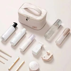 Wholesale LM PU Leather Modern Sustainable Women's Travel <b>Makeup</b> Bags Toiletry Cases Portable Solid Color Cosmetic Organizer <b>Box</b> - Product Image 3