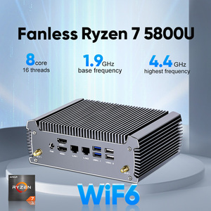 Topton Fanless AMD Mini PC FU02 Ry-zen 7 7730U 5825U 4700U 4500U 2 LAN Firewall PC 2 * HD2.0 NVMe DDR4 WiFi6 Mini Computer da gioco - Product Image 2