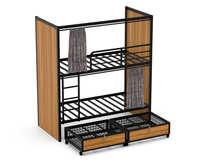 Mobilier de chambre à coucher moderne, lit superposé pour adulte, lit superposé à Double Capsule avec escalier et casiers