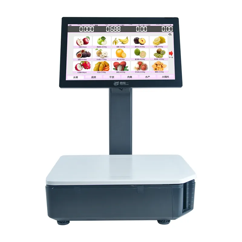 Hprt Pos-Systeem Met Schaal 15.6 Inch Touchscreen Weegschaal Kassa Pc Pos Schaal Voor Supermarkt Retail