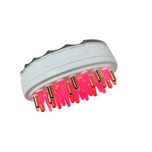 Peigne à vibration anti-perte de cheveux à la maison thérapie par lumières LED tête croissance des cheveux rouge bleu lumière EMS Micro courant peigne à cheveux électrique